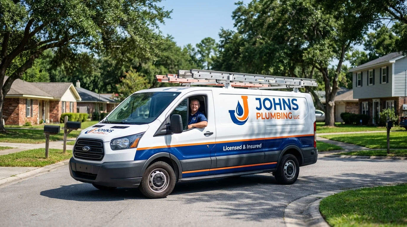 Johns Plumbing LLC service van in Corozal, PR